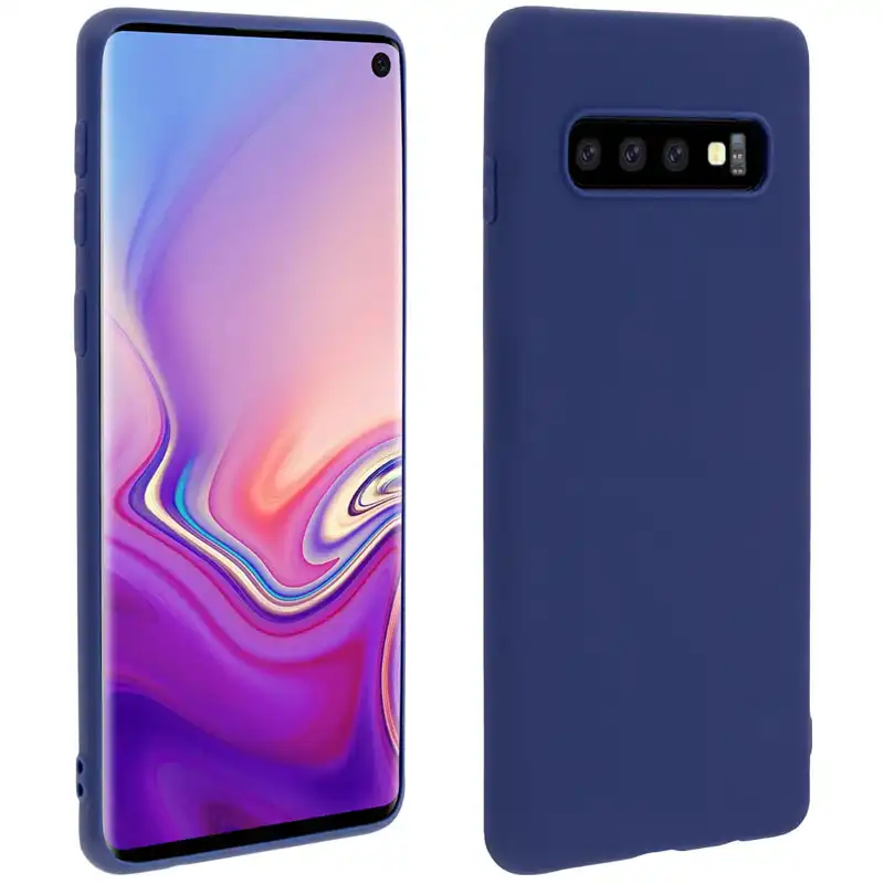 Forcell Soft Touch Funda de Silicona Azul Oscuro para Samsung Galaxy S10
