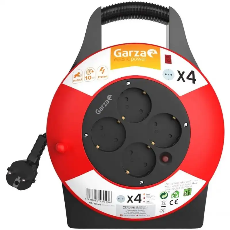 Garza Power Enrollacables Doméstico 4 Tomas 10m