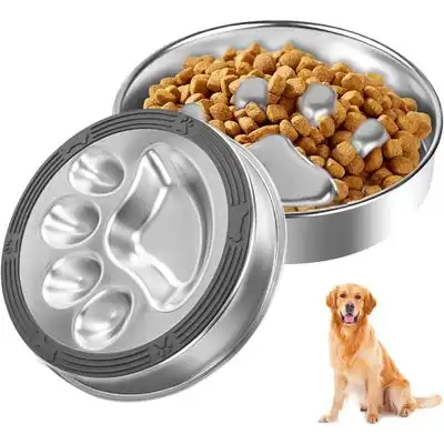 HausPets Bol de alimentación lenta de acero inoxidable + tapete - 1 artículo - HausPets - Comparador de precios