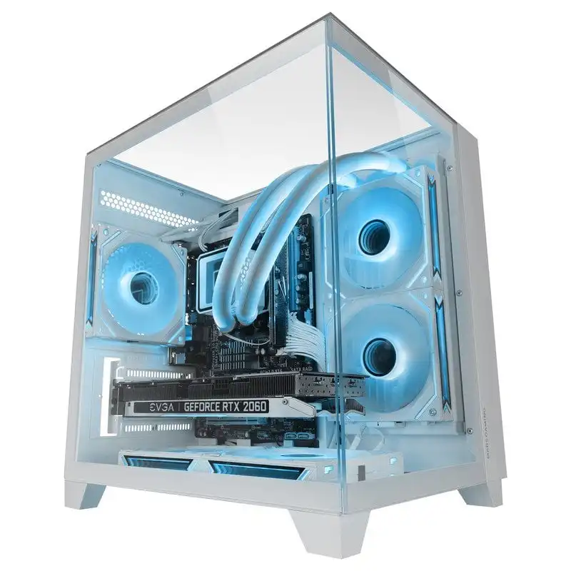 Mars Gaming Mc-3cm Caja Microatx Vista 3d Triple Cristal Templado Doble Cámara Lateral Blanco