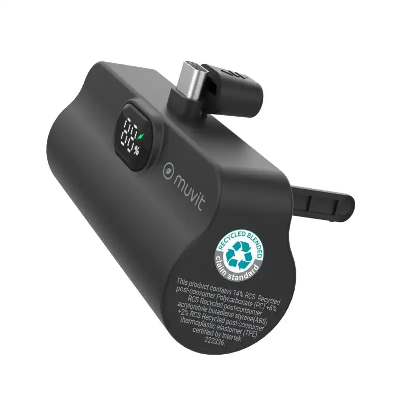 Muvit For Change Powerbank 5000 Mah USB-C PD 20W Integrado Negra