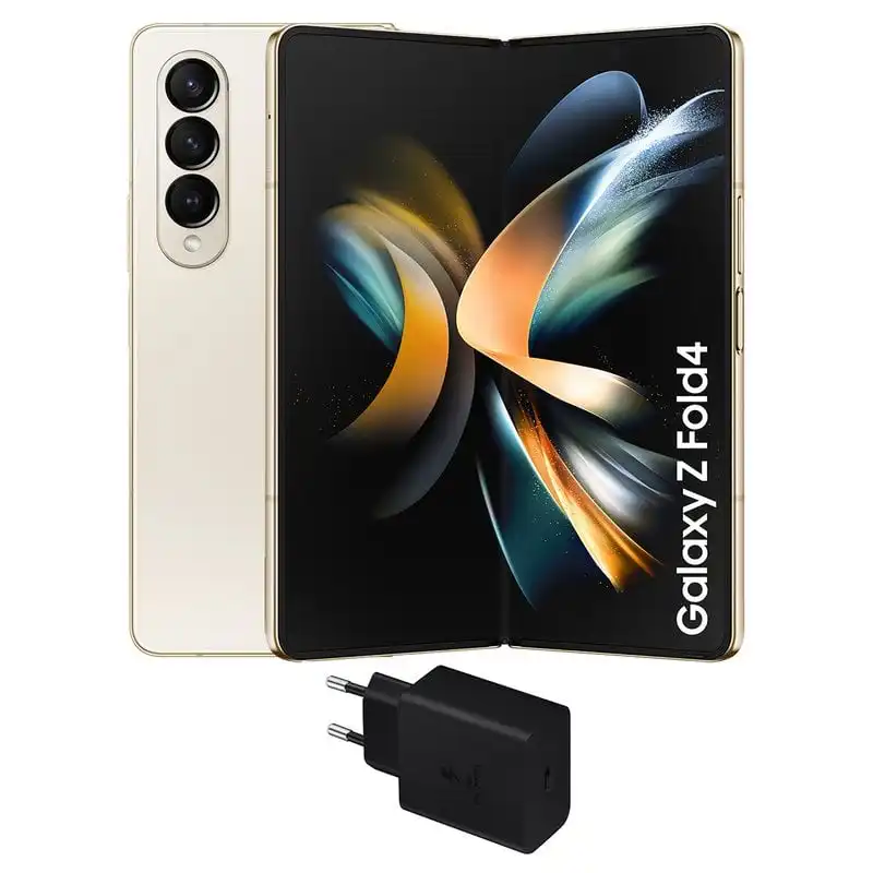 Samsung Galaxy Z Fold4 12/512GB Beige Libre + Cargador de Pared 25W