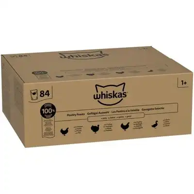 Whiskas 1+ Adult bolsitas 84 x 85 g - Menús de ave en gelatina - Whiskas - Comparador de precios