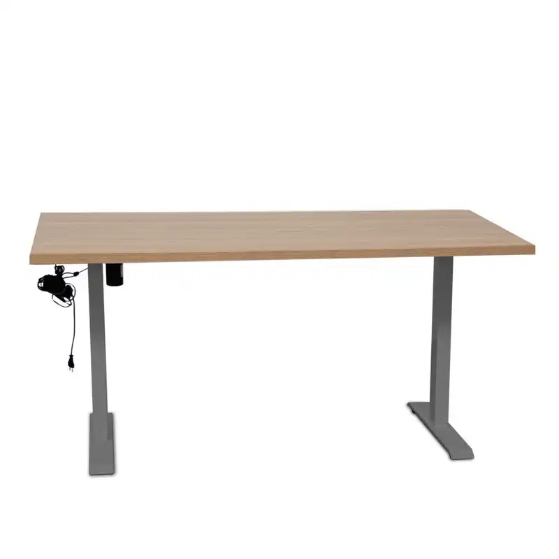 Mesa Elevable Eléctrica Nogal 160x80 Cm Up Kunna Pata Gris