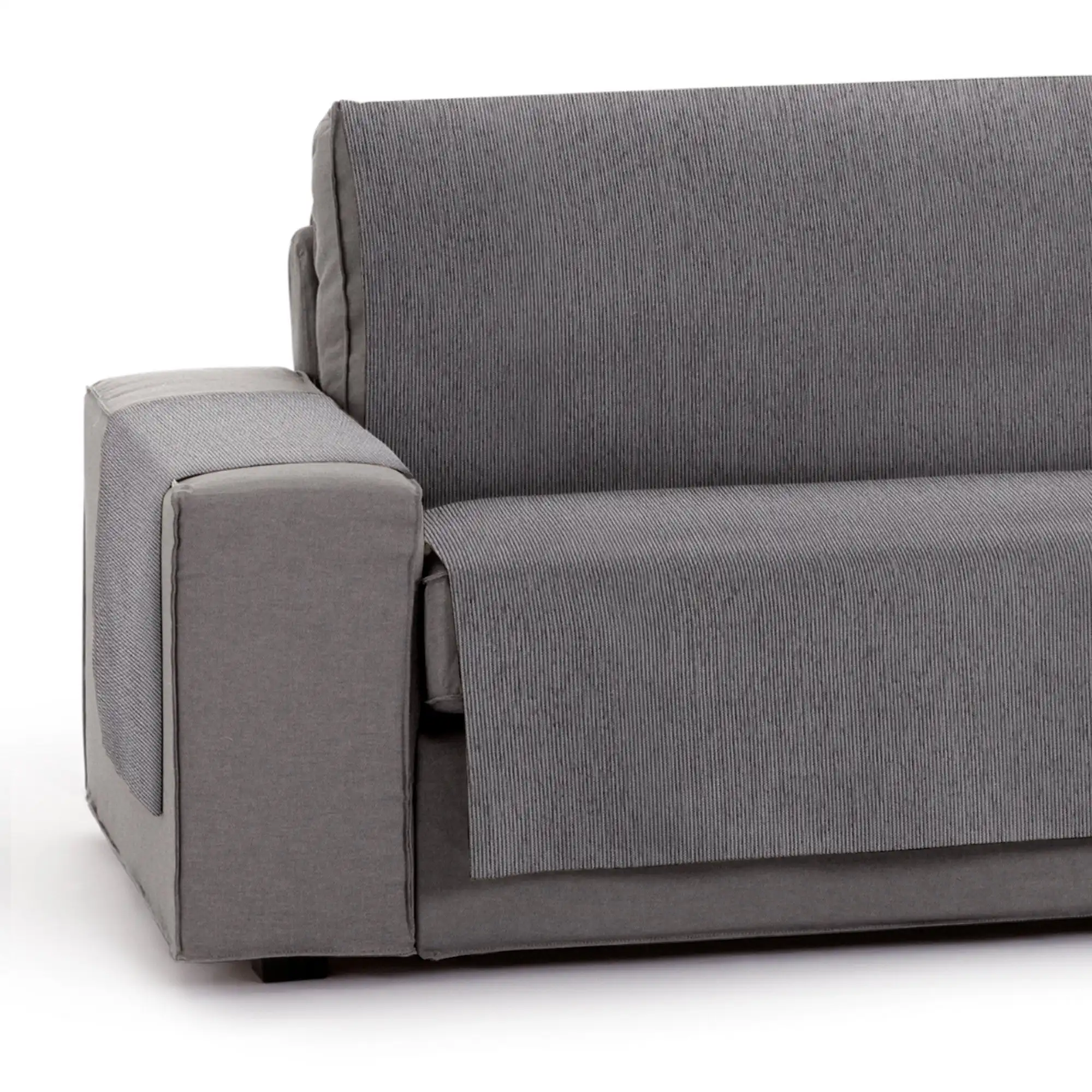 Vipalia Protector Funda Sofa. Cubresofa. Chenilla Lisa. Diseño Elite. Color Gris. 3 Plazas