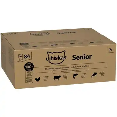 Whiskas Senior sobres frescos 84 x 85 g - Pack jumbo - Selección variada en gelatina 7+ - Whiskas - Comparador de precios