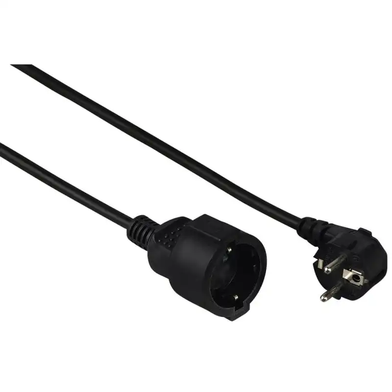Hama Cable de Alimentación Alargador Schuko 2m Negro