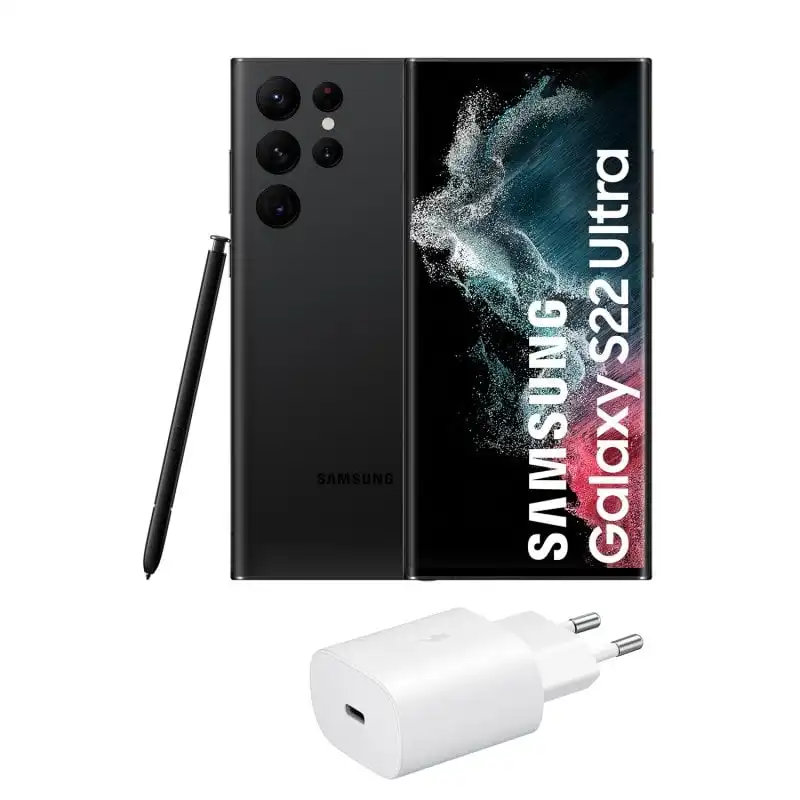 Samsung Galaxy S22 Ultra 5G 128GB Negro Libre + Cargador 25W