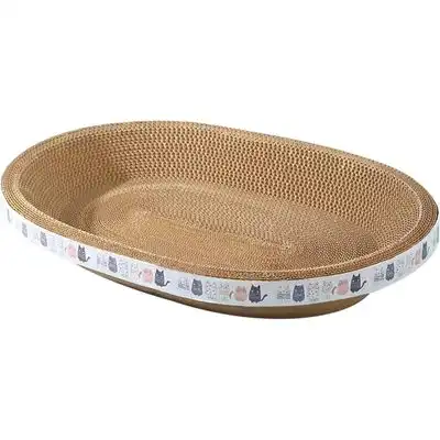 UAMLY Rascador ovalado para gatos hecho de papel corrugado - 43*26 cm - Uamly - Comparador de precios