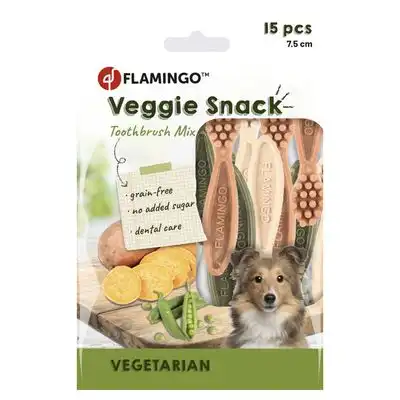 Flamingo Veggie Toothbrush Mix snacks para perros - 120 g (15 snacks, 7,5 cm) - Flamingo - Comparador de precios
