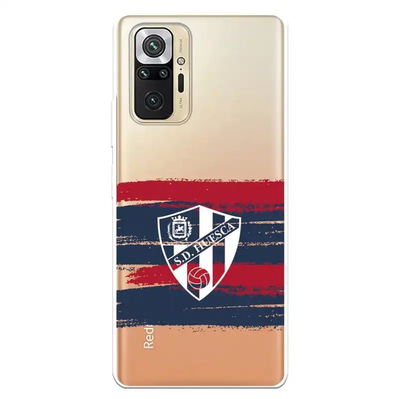Funda Licencia Oficial SD Huesca Rayas Transparente para Xiaomi Redmi Note 10 Pro