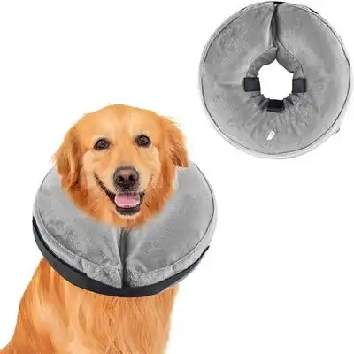 MCBOSON Collar inflable ajustable para perros, color gris. - Circunferencia del cuello: 38-50 cm - Mcboson - Comparador de precios