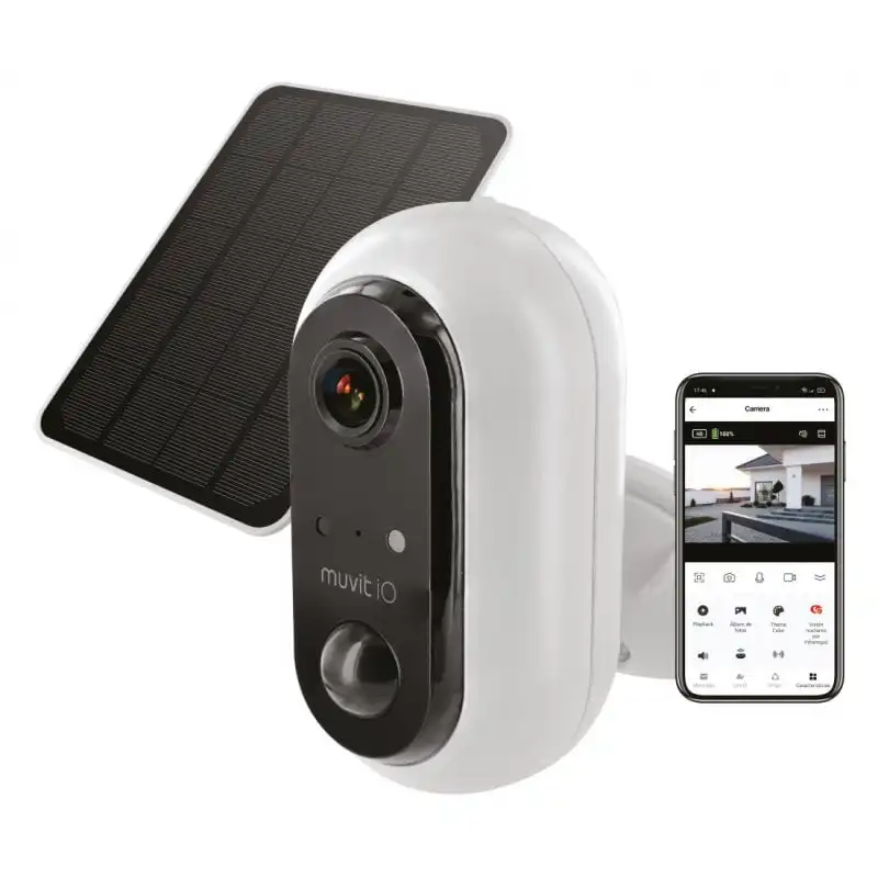 Muvit iO Cámara con Batería Exterior WiFi FullHD 1080P + Panel Solar 3W