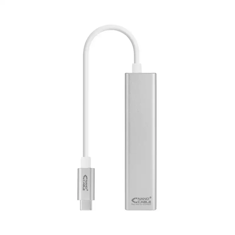 Nanocable Conversor USB-C a Ethernet Gigabit + 3x USB 3.0 15cm