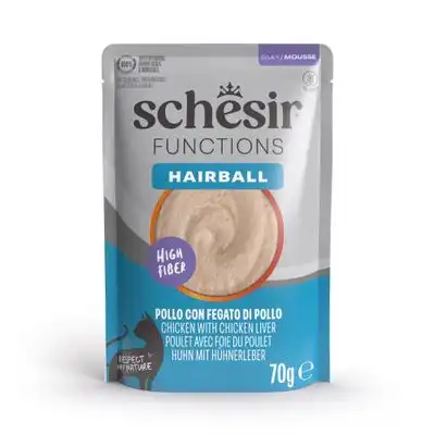 Schesir Functions Mousse 12 x 70 g - Hairballs: Pollo e hígado de pollo - Schesir - Comparador de precios