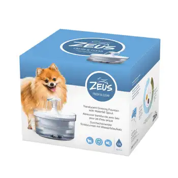 Bebedero Fuente De Agua Fresca Y Transparente Para Perros Con Boquilla De Cascada Zeus Fresh & Clear, 1,5 L