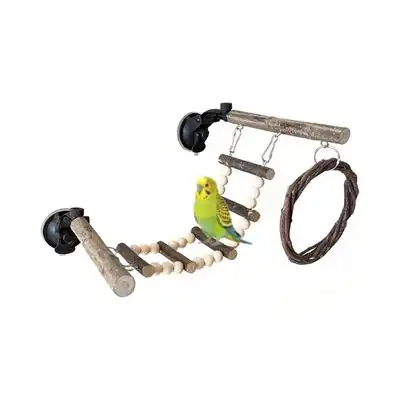 MCBOSON Percha para pájaros con ventosa ventana, madera, columpio escalera - 1 artículo - Mcboson - Comparador de precios