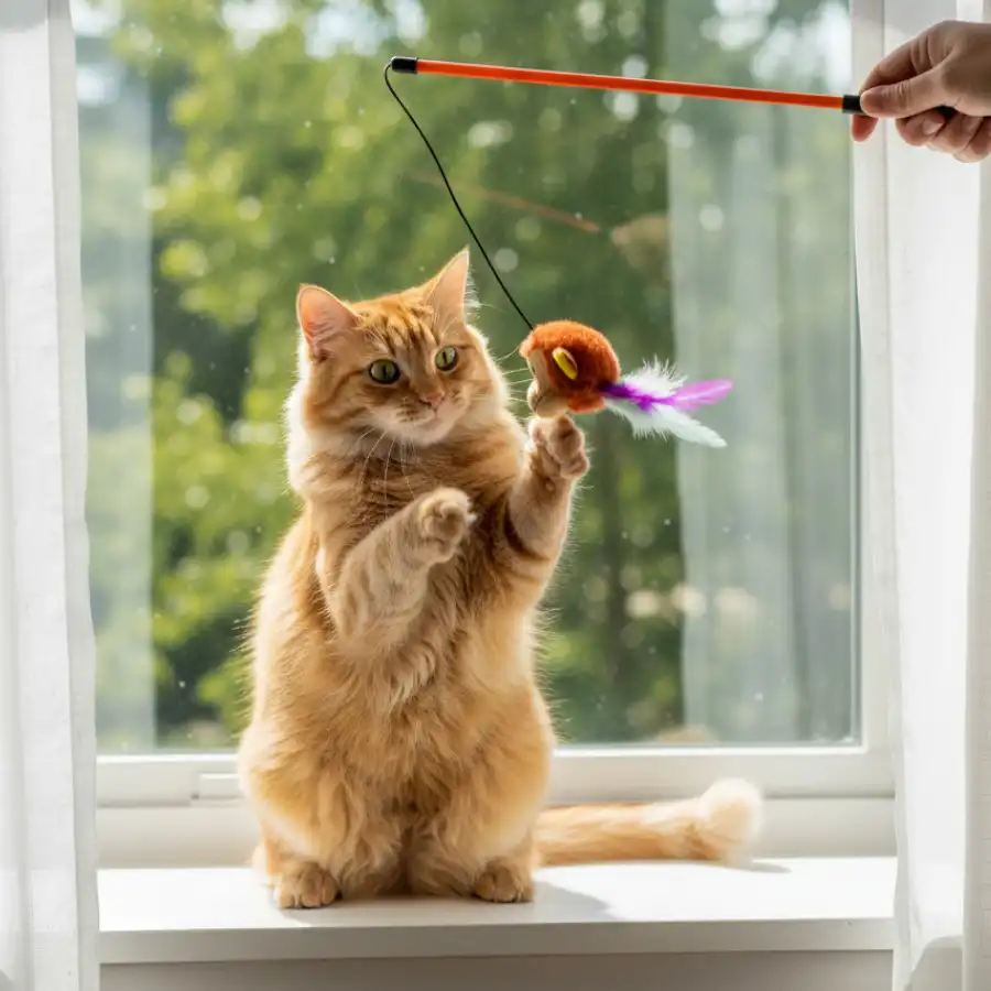 Tootoy! Caña Interactiva con Peluche de Mono y Plumas para gatos - Tootoy! - Comparador de precios