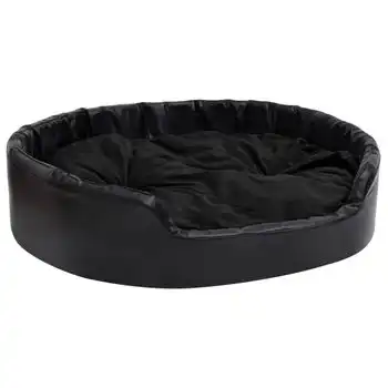 Cama Para Perros Felpa Y Cuero Sintético Negro 99x89x21 Cm Vidaxl