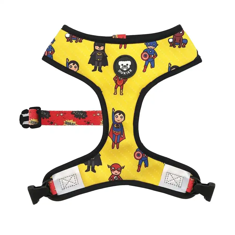 Dukier Superdog Arnés Reversible Estampado Superhéroes para perros