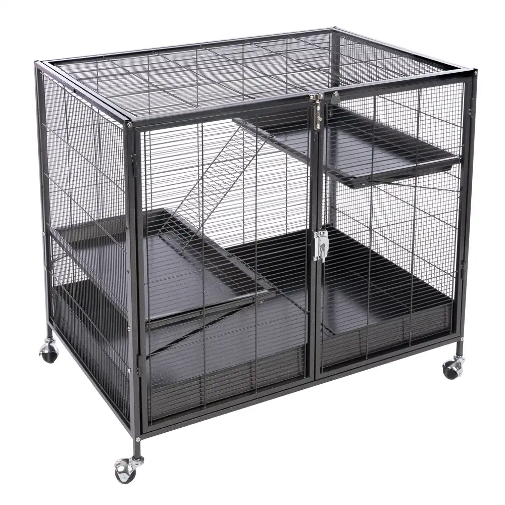 Jaula para animales pequeños con niveles de TIAKI - Jaula principal: 93,5 x 63 x 84 cm (L x An x Al) - TIAKI - Comparador de precios