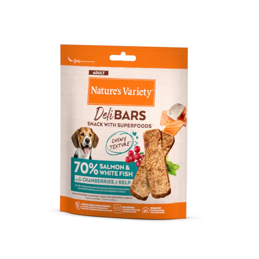 Nature's Variety DeliBars Barritas Salmón snacks para perros - 70 g - Natures Variety - Comparador de precios