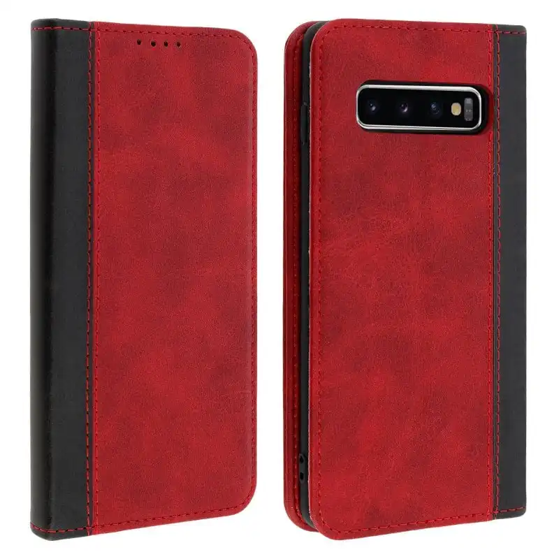 Avizar Funda Cartera Función Soporte Roja para Samsung Galaxy S10 Plus