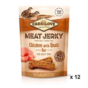 Carnilove Jerky Codorniz Y Pollo Barritas 12x100gr