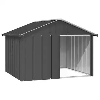 Casa De Perro | Perrera Exterior Acero Galvanizado Antracita 116,5x103x81,5 Cm Cfw750244