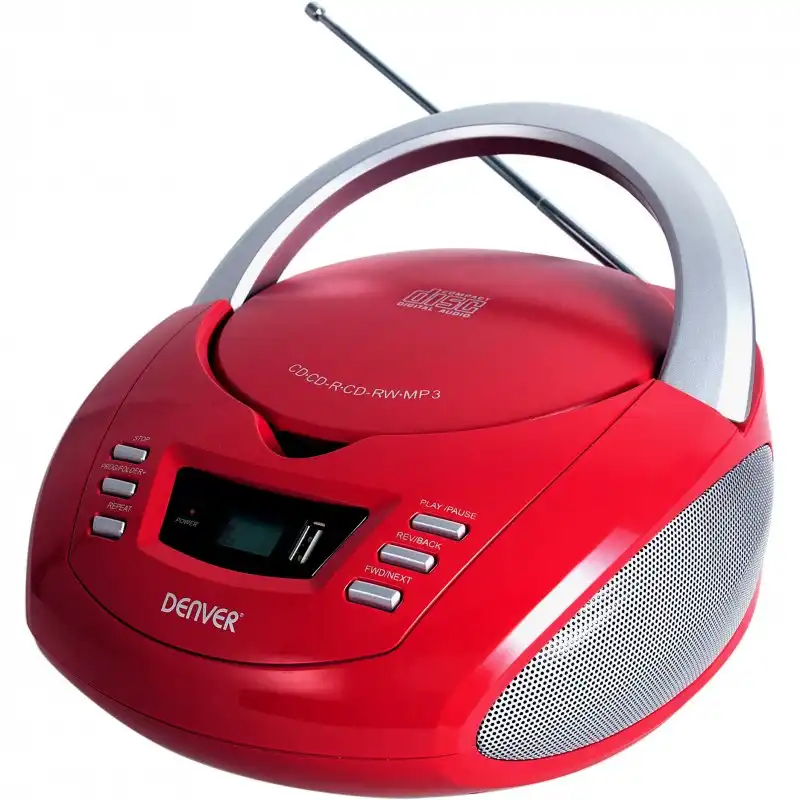 Denver Boombox TCU-211 Radio CD/USB Rojo