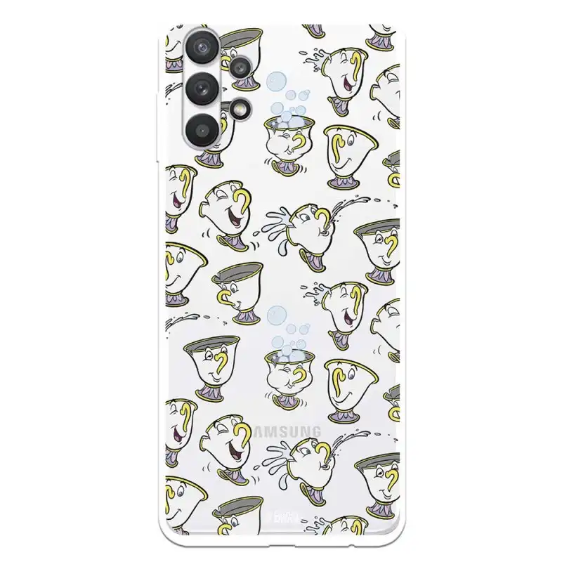 Funda Oficial de Disney Chip Potts Siluetas La Bella y la Bestia para Samsung Galaxy A32 5G