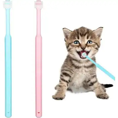 HausPets Juego 2 cepillos dientes perros gatos, silicona suave, mango 360° - Artículo 1 - HausPets - Comparador de precios