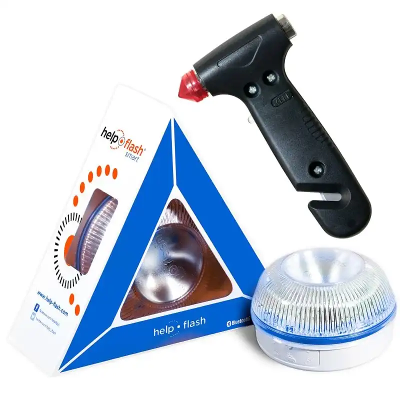 Help Flash Smart Luz de Emergencia Inteligente V16 Homologada DGT + Martillo Multifunción