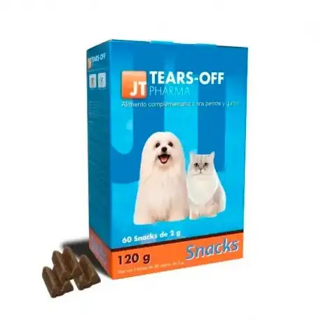 JTPharma Tear Off Snacks Suplemento Ocular Para Perros y Gatos Lagrimal y Oxidación, 60 x 2 gr - Jtpharma - Comparador de precios