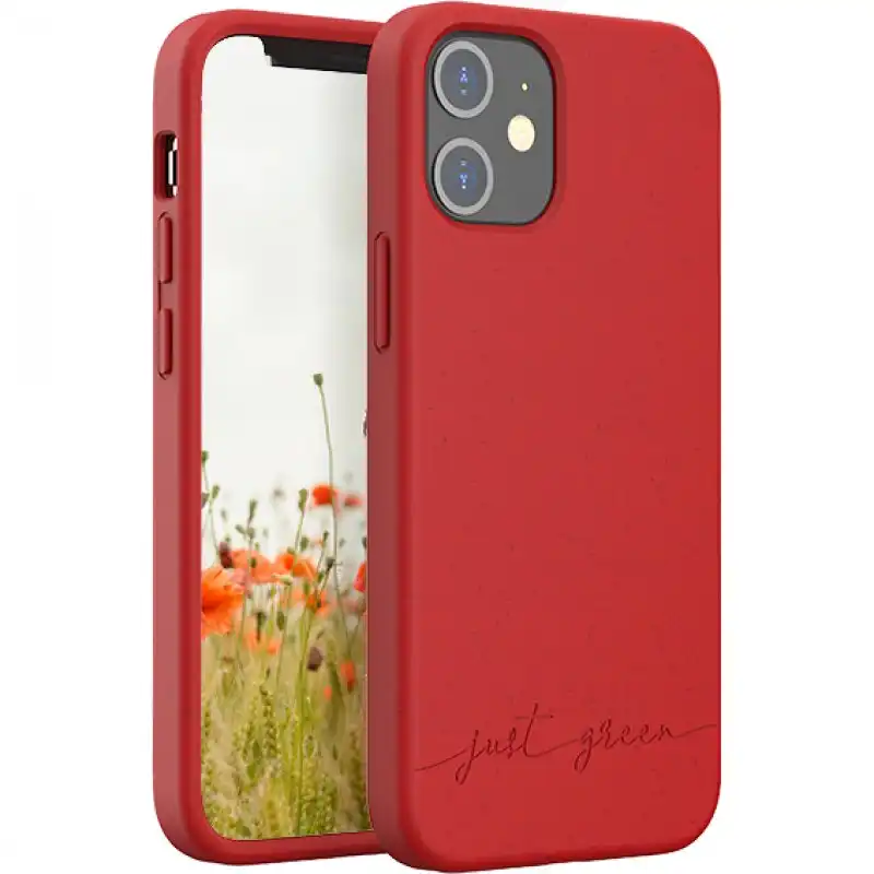 Just Green Carcasa Roja Biodegradable para iPhone 12 Mini