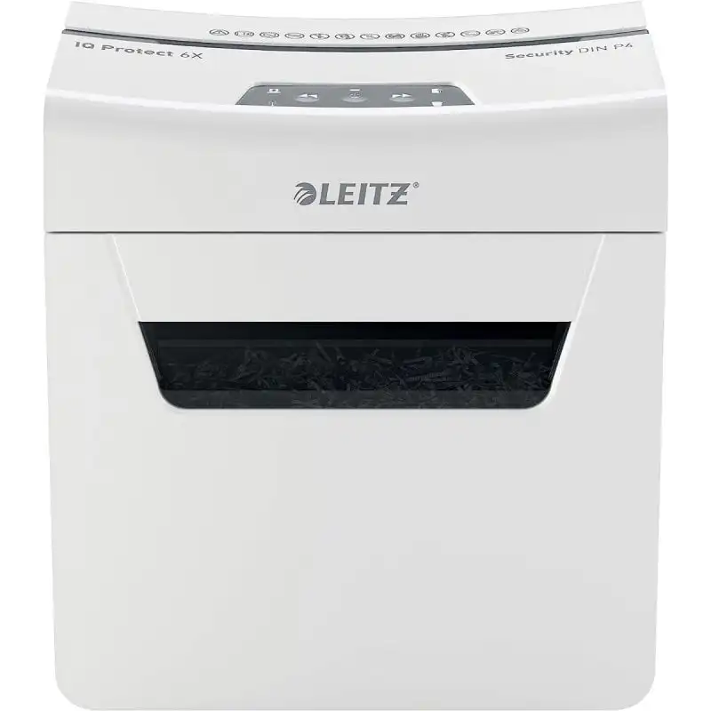 Leitz IQ 6X Premium Destructora de Papel Corte Transversal 10L Blanca