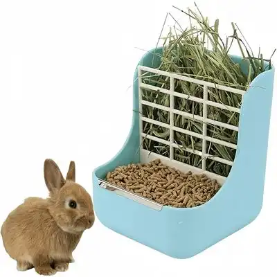 ZooVenture Comedero de heno 2 en 1 para chinchillas y cobayas - Azul - Zooventure - Comparador de precios