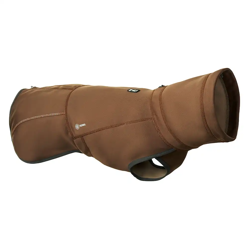 Abrigo Hurtta Bare Softshell Chocolate para perros - 45 cm aprox. de longitud dorsal