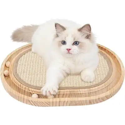 HausPets Rascador + pista de bolas de sisal, juguete 2 en 1, 4 bolas madera - Una pieza - HausPets - Comparador de precios