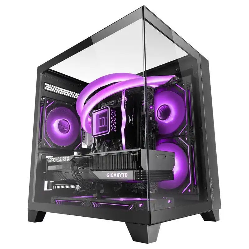 Mars Gaming Mc-3cm Caja Microatx Vista 3d Triple Cristal Templado Doble Cámara Lateral Negro