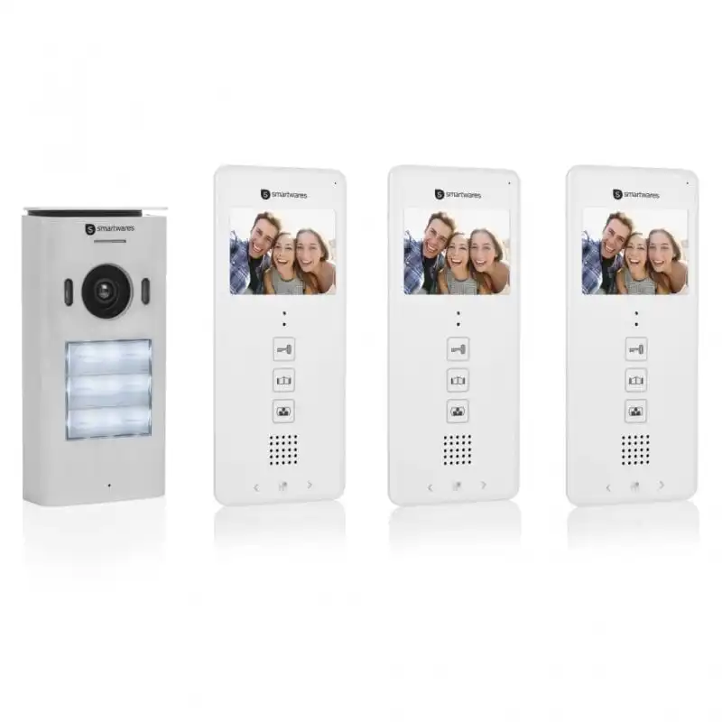 Smartwares DIC-22132 Intercomunicador con Vídeo 3 Apartamentos