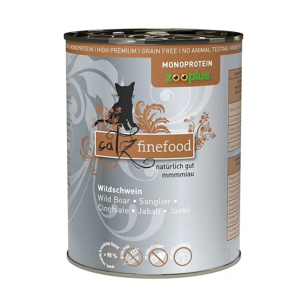 catz finefood Monoprotein zooplus 6 x 400 g  - Jabalí