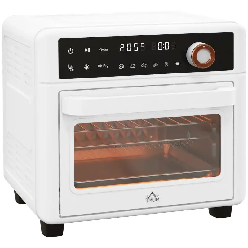 Homcom Horno Eléctrico Multifunción De Sobremesa 13l 1200w 33,5x32x32,5cm Blanco