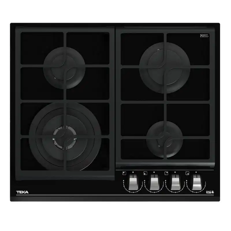 Teka GZC 64320 XB Placa de Gas Butano 4 Zonas 60cm Cristal Negro