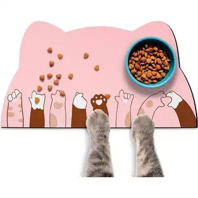 UAMLY Alfombrilla para comederos y bebederos de gato (C) - Rosa 40*60cm - Uamly - Comparador de precios