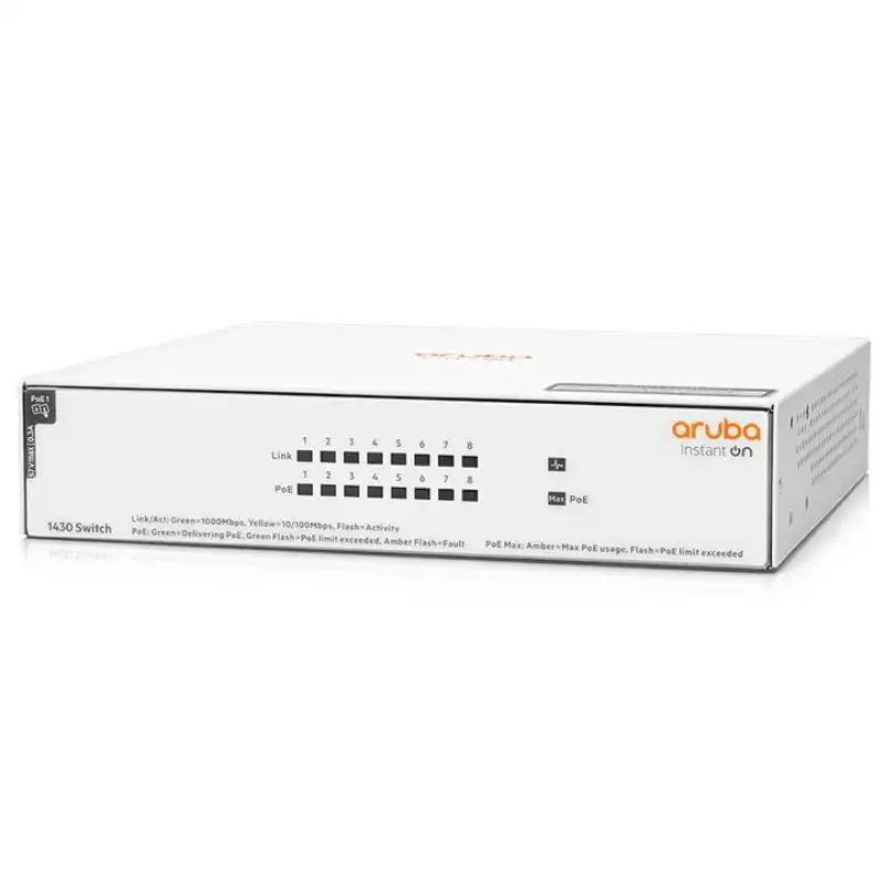 Aruba Instant On 1430 8G Class4 Switch No Gestionado L2 8 Puertos Gigabit Ethernet PoE 64W