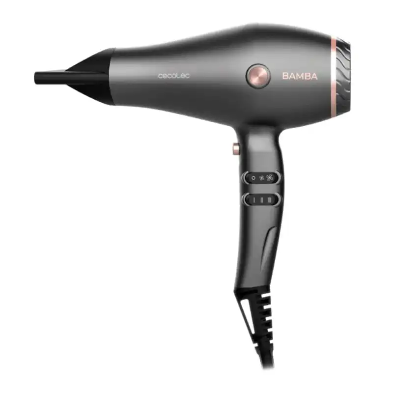 Cecotec Bamba IoniCare Harmony Secador de Pelo con Tecnología Ion Real Con Accesorios 2600W Gris