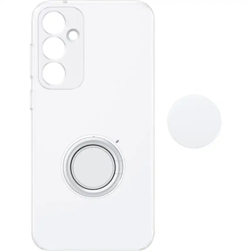 Samsung Clear Gadget Case Funda de Silicona con Anillo Transparente para Galaxy S23 FE
