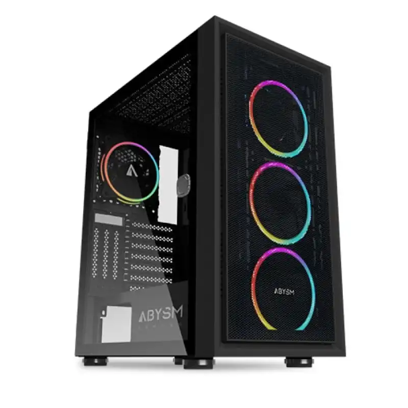 Abysm Gaming Danube Kamp ARGB Caja PC ATX Cristal Templado USB 3.0 Negra