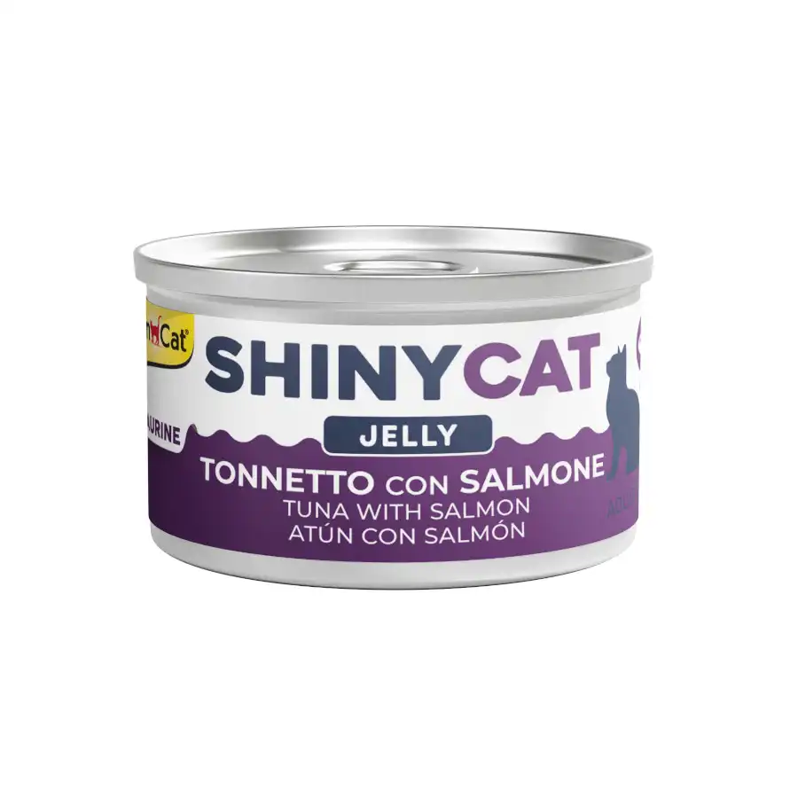 GimCat Shiny Cat Atún y Salmón en gelatina lata para gatos 70 g - GimCat - Comparador de precios